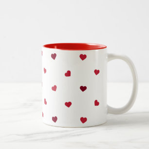 Red Hearts Zweifarbige Tasse