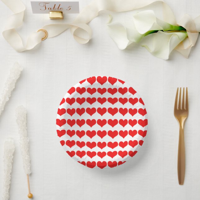 Red Heat Patterns Birthdays Baby Shower Hochzeiten Pappteller (Hochzeit)