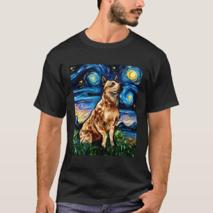 Red Heeler Starry Night Cattle Hunde farbenfrohe K T-Shirt