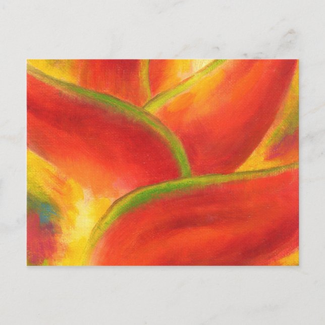 Red Heliconia Blume - Multimedia Postkarte (Vorderseite)