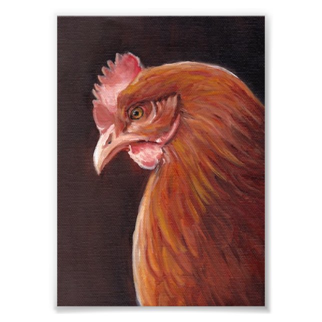 Red Hen Art Portrait Print Fotodruck (Vorne)