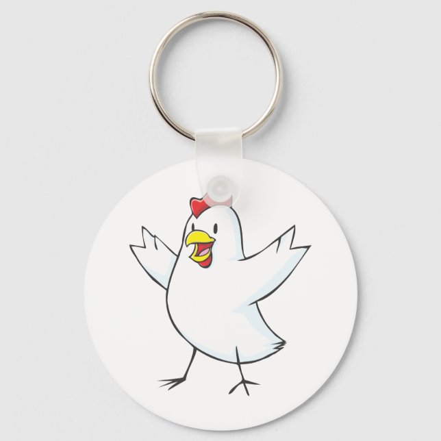 Red Hen Cartoon Schlüsselanhänger (Vorderseite)