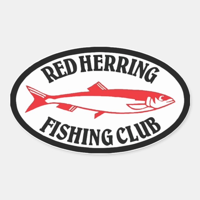 Red Herring Fishing Club Ovaler Aufkleber (Vorderseite)