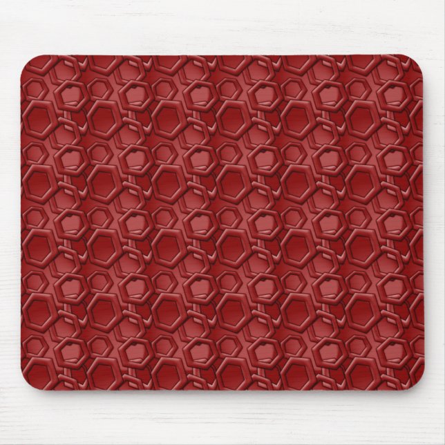 Red Hexagons Mousepad (Vorne)