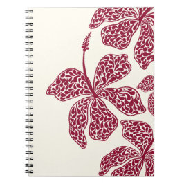 Red Hibiscus Art Floral Notebook Notizblock