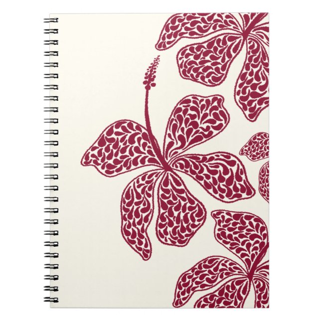 Red Hibiscus Art Floral  Notebook Notizblock (Vorderseite)