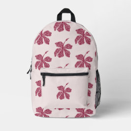 Red Hibiscus Floral Pattern Bedruckter Rucksack