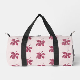 Red Hibiscus Floral Pattern Duffle Bag
