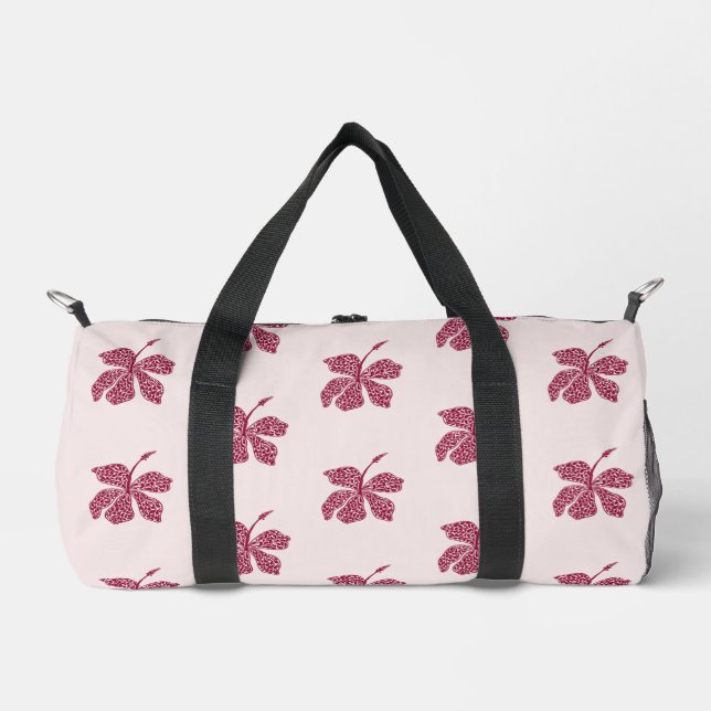 Red Hibiscus Floral Pattern  Duffle Bag (Vorderseite)