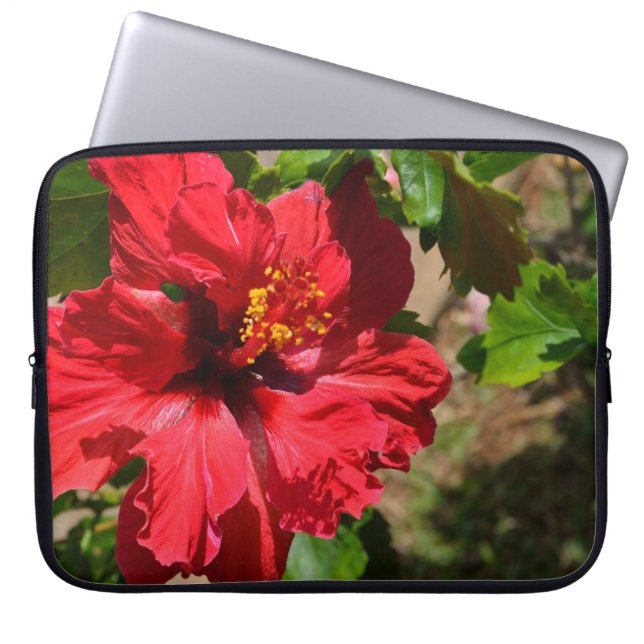 Red Hibiskus Laptop Sleeve (Vorderseite)