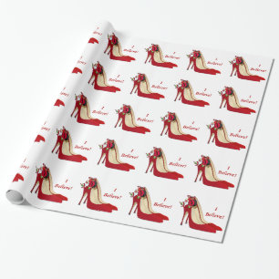 Red High Heel Schuhe / Santa Elf / Ich glaube! Geschenkpapier