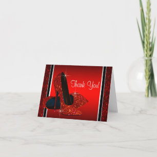 Red High Heel Shoe Vielen Dank Dankeskarte