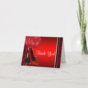 Red High Heel Shoe Vielen Dank Dankeskarte
