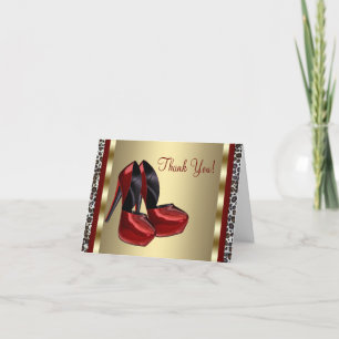 Red High Heel Shoe Vielen Dank Karten