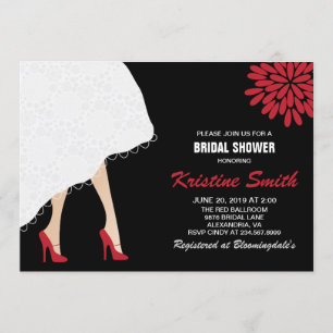 Red High Heel Shoes Bridal Dusche Einladung