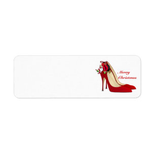 Red High Heel Shoes / Santa Elf / Label