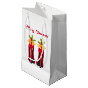 Red High Heels mit Weihnachtsglocken Kleine Geschenktüte