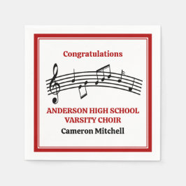 Red High School Chor Custom Party Serviette