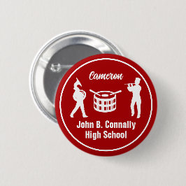 Red High School Marching Band Personalisiert Button