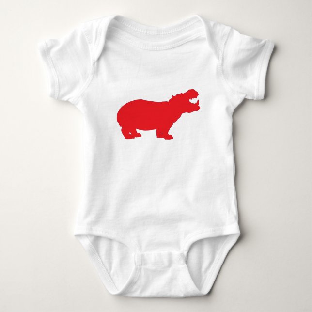 Red Hippo Baby Strampler (Vorderseite)