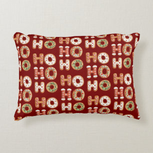 Red Ho Ho Ho Gingerbrot Kekswein Weihnachten Dekokissen