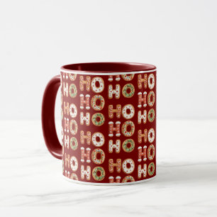 Red Ho Ho Ho Gingerbrot Kekswein Weihnachten Tasse