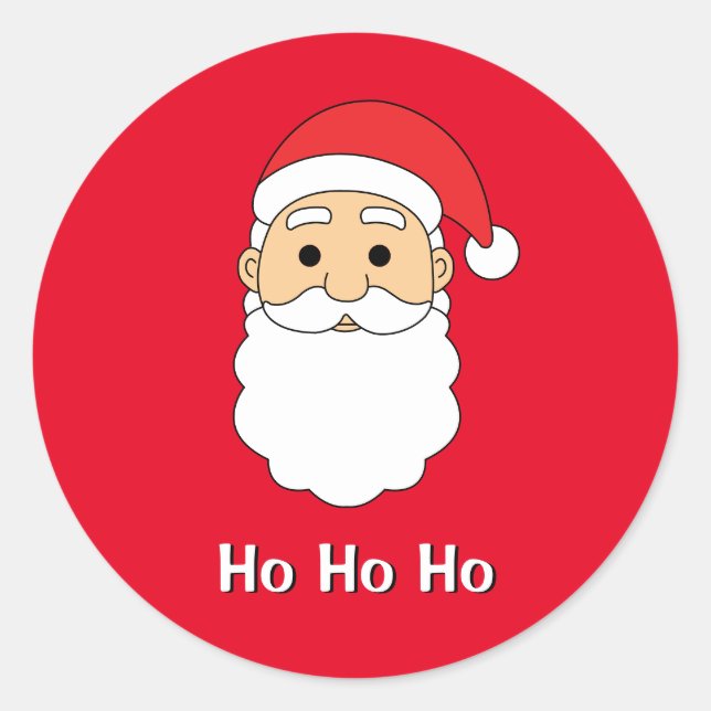 Red Ho Ho Ho Santa Claus Frohe Weihnachtsfamilie Runder Aufkleber (Vorderseite)
