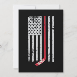 Red Hockey Stick American Flag USA Hockey Einladung
