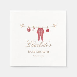 Red Holiday Baby Shower Napkin for Baby Boy Serviette