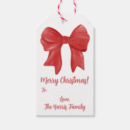 Red Holiday Bow, Custom Geschenkanhänger