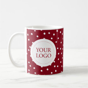 Red Holiday Confetti Minimal Business Logo Custom Kaffeetasse