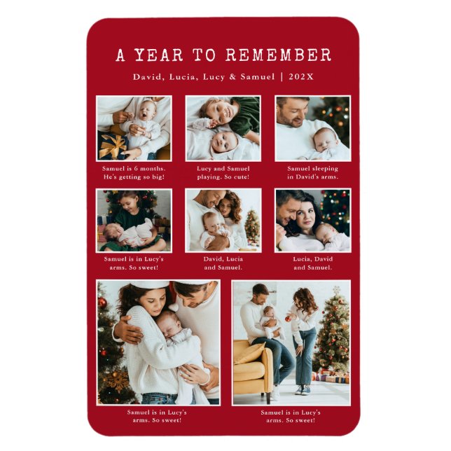 Red Holiday Foto Magnet (Vertikal)