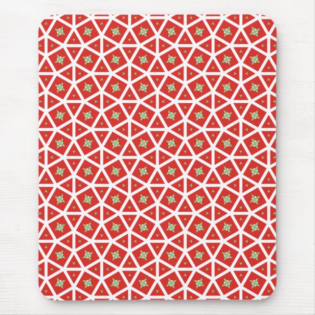 Red Holiday Geometric Star Design Mousepad (Vorne)