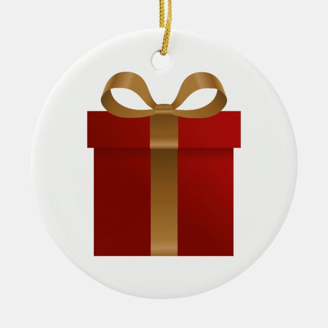 Red Holiday Geschenk Weihnachten Keramikornament (Vorne)