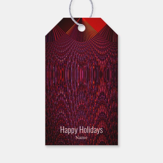 Red Holiday Gift Tag Geschenkanhänger (Vorderseite)