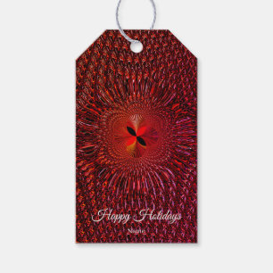 Red Holiday Gift Tag Geschenkanhänger