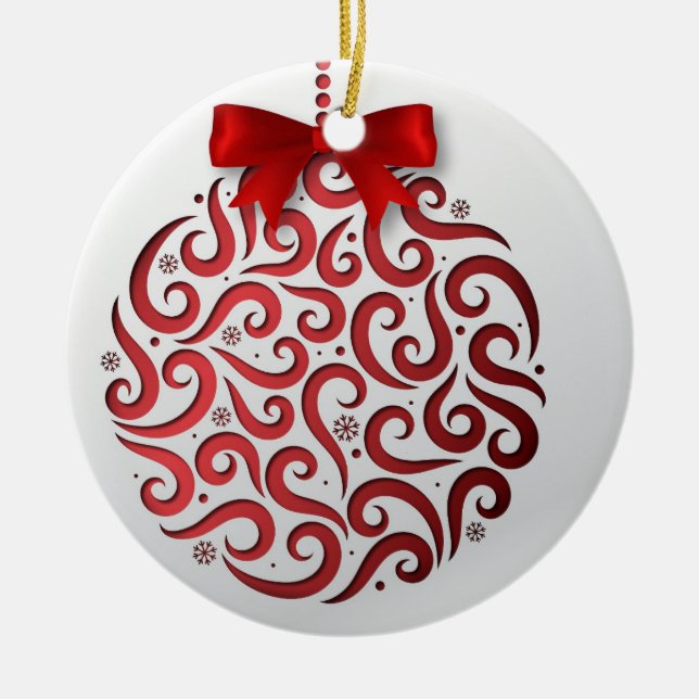 Red Holiday Keramik Ornament (Vorne)