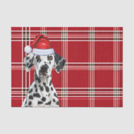 Red Holiday Plaid Christmas Dalmatian Dog Lover Seidenpapier