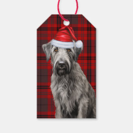 Red Holiday Plaid Irish Wolfhound Dog Christmas Geschenkanhänger