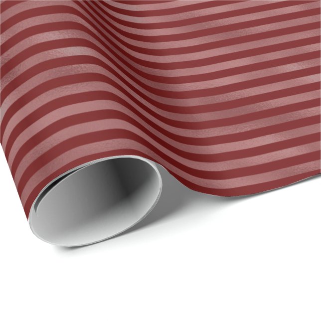 Red Holiday Stripes Geschenkpapier (Rolleneckpunkt)