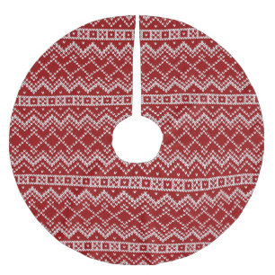 Red Holiday Sweater Polyester Weihnachtsbaumdecke