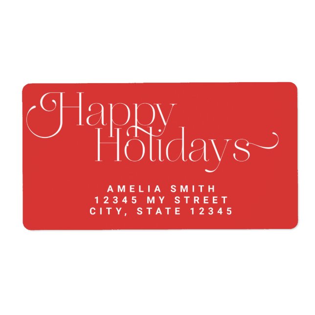 Red Holidays Address Label (Vorne)