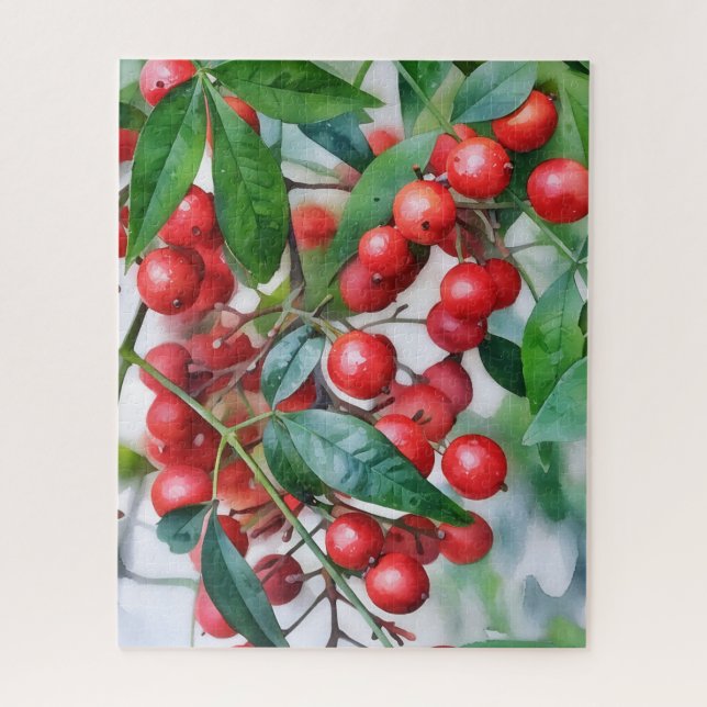 Red Holly Berry Berries Naturerlebnis Puzzle (Vertikal)