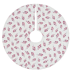 Red Holly Pip Berries Festival Polyester Weihnachtsbaumdecke
