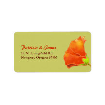 Red Hollyhock Simple Wedding Address