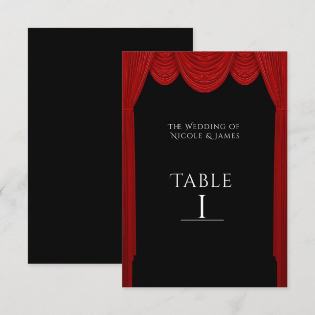 Red HOLLYWOOD Gardinen Elegantes Party Tischnummer (Vorne/Hinten)