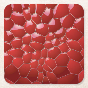 Red Honeycombs Square Paper Untersetzer
