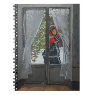 Red Hood Winter Window Impressionist Notebook Notizblock