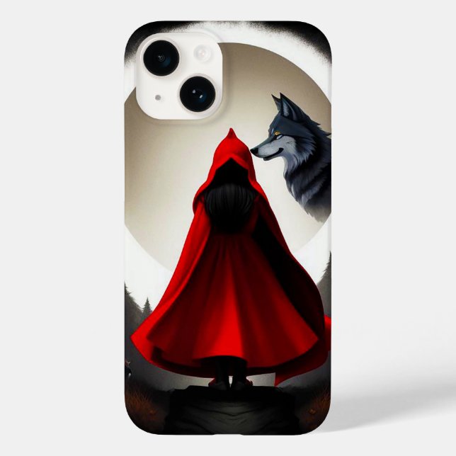 Red Hooded Figure gegenüber Majestic Wolf Case-Mate iPhone Hülle (Rückseite)