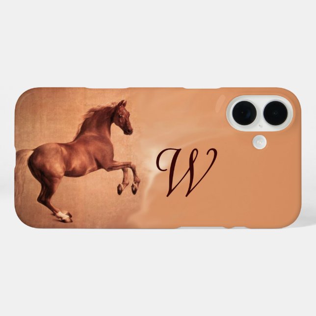 RED HORSE Antirosa Monogramm Case-Mate iPhone Hülle (Rückseite (Horizontal))